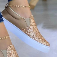 Load image into Gallery viewer, Women's Sequin Platform Slip-On Flats | Sparkle Round Toe Shoes