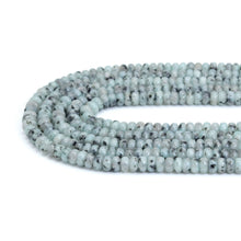 Load image into Gallery viewer, Smooth Rondelle Black Spotted Agate Beads, Sku#U1912