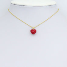 Load image into Gallery viewer, Red Enamel Puffy Heart Charm Pendant,Sku#LD711