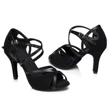 Load image into Gallery viewer, Women's Latin Dance Stiletto Heels – Soft Suede Sole Ballroom Dance Shoes
