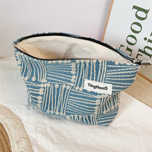 Load image into Gallery viewer, Women's Geometric Fabric Cosmetic Bag - Multi-Compartment Makeup Organizer with Zipper