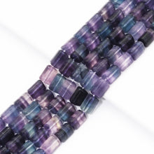 Load image into Gallery viewer, Genuine Fluorite Smooth Triangle Tube Beads, 10x13mm, Sku#U1563