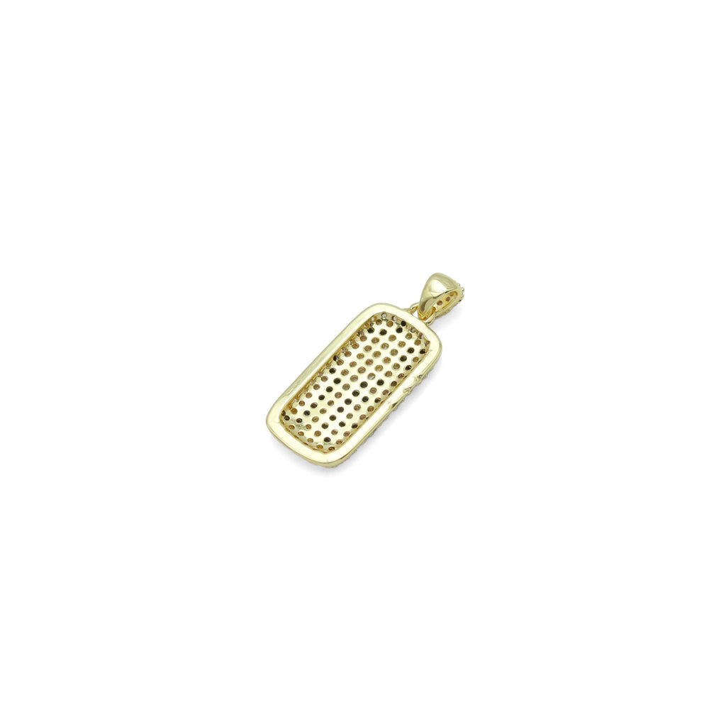 Black Clear CZ Gold Silver Rectangle Animal Print Patten Charm Pendant, Sku#A381