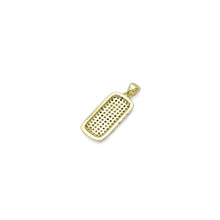 Load image into Gallery viewer, Black Clear CZ Gold Silver Rectangle Animal Print Patten Charm Pendant, Sku#A381
