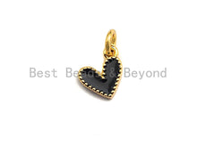 Load image into Gallery viewer, Gold Silver Cute Enamel heart charm, SKU#Z410