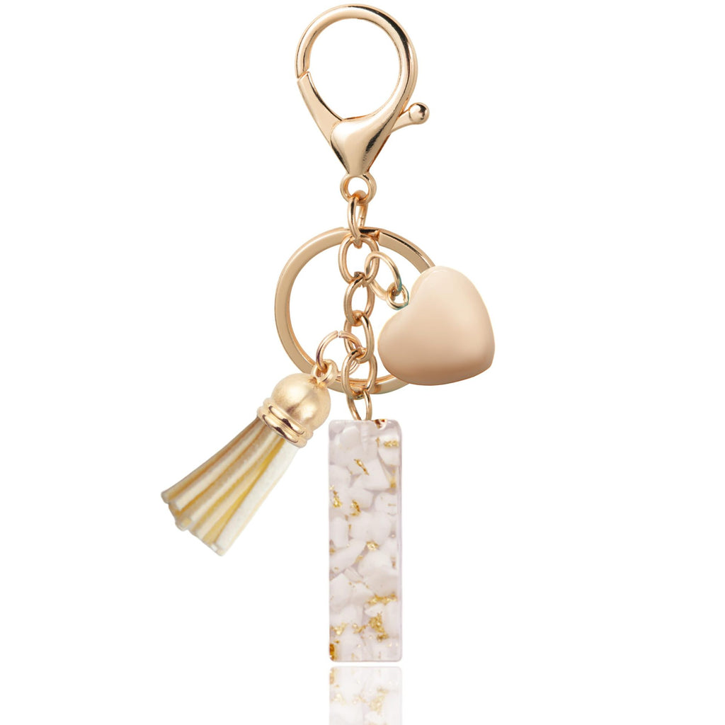 Personalized Heart Shell Letter Pendant Necklace with Tassel - A-Z Initial Charm