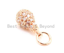 Load image into Gallery viewer, CZ Micro Pave Teardrop Shaped Dangle Charm, Cubic Zirconia Egg Charms&amp;Pendants, Pave Dangle Charms, 5x8mm/10x8mm, sku#G96