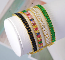 Load image into Gallery viewer, Mixed Baguette CZ Chain Bracelet, sku#LD295