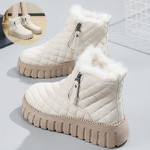 Load image into Gallery viewer, Women's Plaid Platform Ankle Boots | Side Zipper Plush Lined Snow Boots