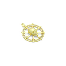 Load image into Gallery viewer, Clear CZ Skull On Steering Wheel Charm Pendant, Sku#LK1150