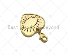 Load image into Gallery viewer, CZ Micro Pave 18k Gold Enamel Evil Eye On Heart Shape Pendan