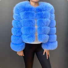 Load image into Gallery viewer, Faux Fox-fur Patchwork Thickened Warm Fur Coat