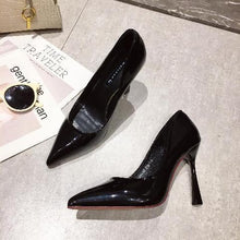 Load image into Gallery viewer, Women's Pointed-Toe Patent Leather Stiletto Heels | Slip-On Dress Pumps