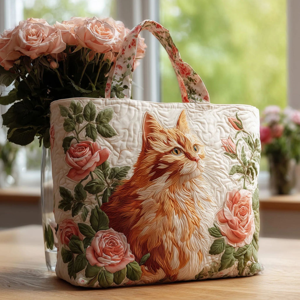 Quilted Digital Print Tote Bag - High Capacity Women's Shoulder Bag with Embroidery
