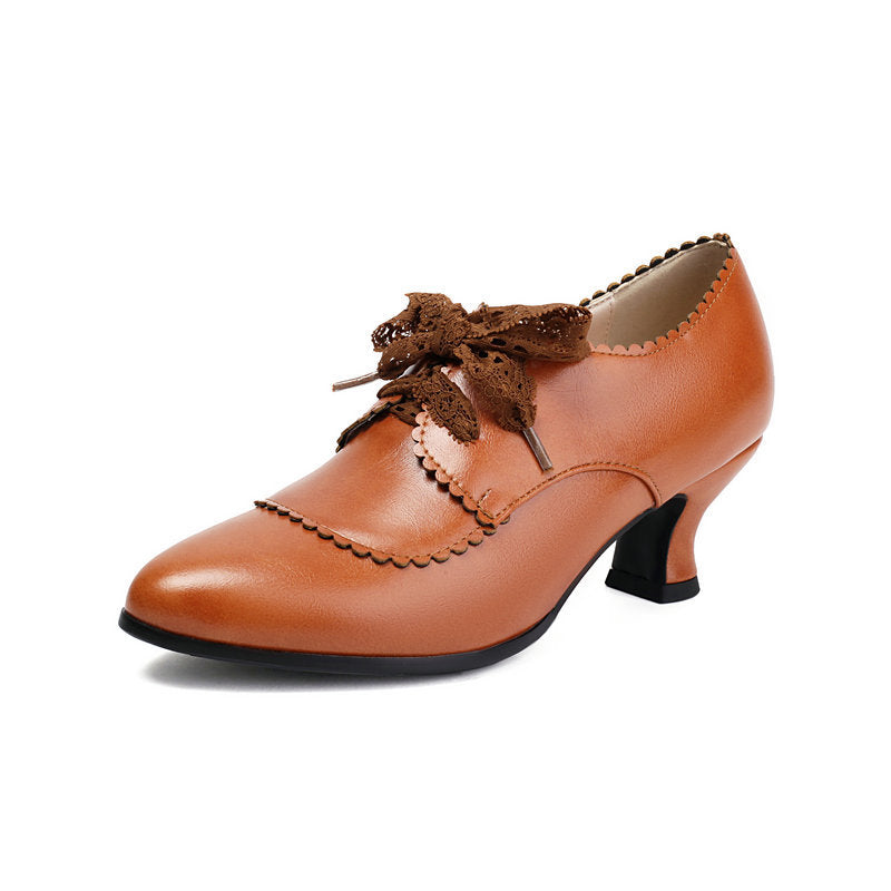 Women's Pointed-Toe Chunky Heel Dress Shoes - Waterproof Platform Pumps