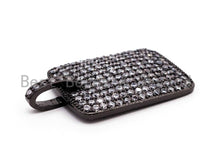 Load image into Gallery viewer, CZ Micro Pave Rectangle Pendant/Charm, Cubic Zirconia Pendant, Pave Dog Tag, 18x26mm, sku#F478