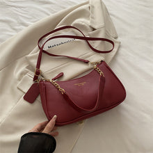 Load image into Gallery viewer, Solid Color Shoulder Bag with Zipper