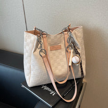 Load image into Gallery viewer, High Capacity Commuter Tote Bag – PU Leather Women's Shoulder Bag with Chain Strap