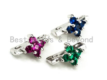 Load image into Gallery viewer, CZ Micro Pave Spacer Beads for Double Strand Necklace Bracelet, Fuchsia/Blue/Green Cubic Zirconia Space Beads, 7x11mm, sku#N41