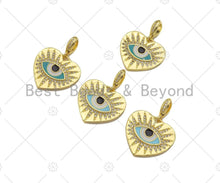 Load image into Gallery viewer, CZ Micro Pave 18k Gold Enamel Evil Eye On Heart Shape Pendant, lk211