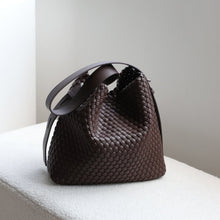 Load image into Gallery viewer, Large-Capacity Woven Bucket Shoulder Bag – Retro Commuter Underarm Bag