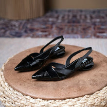 Load image into Gallery viewer, Women's Patent Leather Cutout High-Heel Sandals - Pointed Toe Slip-On Heels