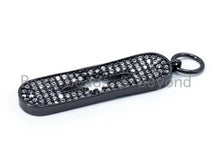 Load image into Gallery viewer, White CZ Micro Pave Oval with Hollow Star charm , sku#L34
