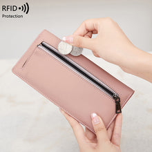 Load image into Gallery viewer, RFID Anti-Theft Wallet PU Leather Zipper Bifold with Multiple Card Slots