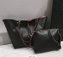 Load image into Gallery viewer, Women's PU Leather Ribbon Shoulder Bag Two-Piece Set | Tassel Crossbody Handbag