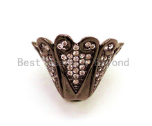 Load image into Gallery viewer, CZ Micro Pave Large Beads Cap, Metal Beads Cap,Tassel Cap, 18x12mm,sku#G88