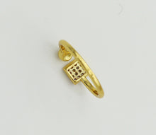 Load image into Gallery viewer, CZ Square and Ball Adjustable Ring, Sku#B186