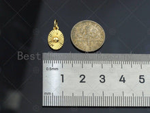 Load image into Gallery viewer, CZ Micro Pave Earth On Oval Shape Pendant/Charm, Oval Cubic Zirconia Global Pendant, Real Gold Plated,8x13mm,Sku#L314