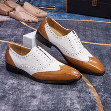 Load image into Gallery viewer, Men's Brogue Oxford Dress Shoes | Carved Wingtip Business Casual Leather Shoes