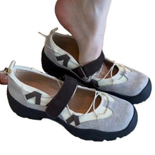 Load image into Gallery viewer, Women's Vintage Leather Mary Jane Shoes | Velcro Strap Thick Sole Low-Top