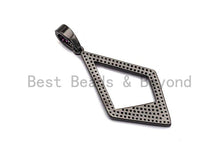 Load image into Gallery viewer, CZ Micro Pave Hollow out Rhombus Shape Pendant, Rhombus Frame Shape Pendant Charm, Earrings Necklace Bracelets Making Charm,20x45mm, sku #X4