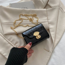 Load image into Gallery viewer, Mini Chain Shoulder Bag – Women's PU Leather Crossbody Bag | Black, Silver &amp; Gold