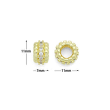 Load image into Gallery viewer, Clear CZ Large Hole Wheel Spacer Beads, Sku#LK1170