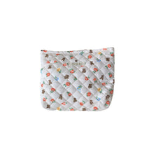Load image into Gallery viewer, Quilted Floral Little Bear Makeup Bag - Women's Cosmetic Organizer Clutch with Cotton Lining