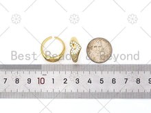 Load image into Gallery viewer, CZ Heart Shape Adjustable Ring, Sku#X256