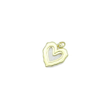 Load image into Gallery viewer, White Pearl Textured edge Heart Frame Charm Pendant,Sku#LK1217