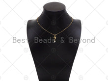 Load image into Gallery viewer, CZ Micro Pave Question Mark Exclamation Mark With Big CZ Pendant, 18K Dainty Gold Charm, Necklace Bracelet Charm Pendant,8x14mm,Sku#LK310