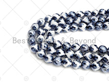 Load image into Gallery viewer, Esty Exclusive Mystic Black and White Tibetan Agate Beads, 8mm/10mm/12mm, Black White DZI Agate, 15.5 Full Strand, sku# UA95
