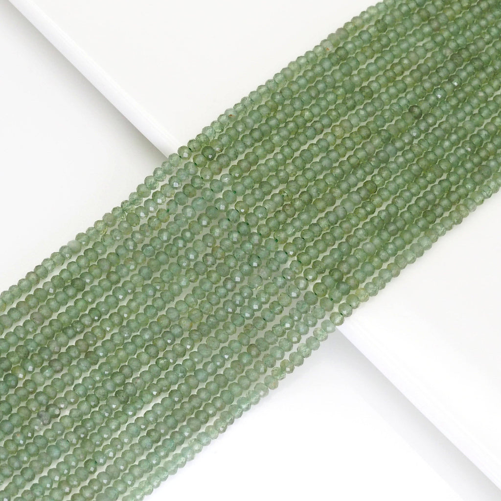 Genuine Green Apatite Faceted Rondelle Beads, Sku#U1685