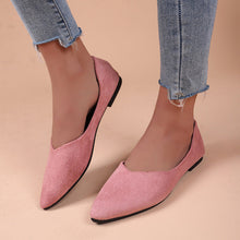 Load image into Gallery viewer, Women's Pointed-Toe Suede Flats | Plus Size Low-Top Shoes | Breathable Slip-On