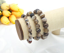 Load image into Gallery viewer, Gray Banded Agate Bracelet, EF09