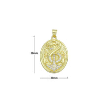 Load image into Gallery viewer, Clear CZ Anchor Oval Charm Pendant, Sku#LK1148