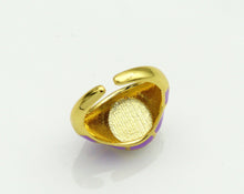Load image into Gallery viewer, Gold Enamel Round Adjustable Ring, Sku#X327