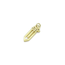 Load image into Gallery viewer, CZ Sword Shape Arrow Gold Charm, Sku#LK936