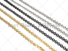 Load image into Gallery viewer, 5mm Rolo Chain by Yard,18K Gold Plated/Gunmetal / Sil M361