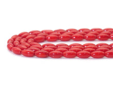 Load image into Gallery viewer, 5x9mm Red Coral in Rice Shape Smooth Beads, Sku#U1453
